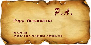 Popp Armandina névjegykártya